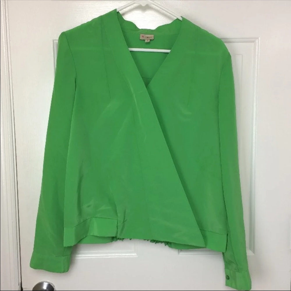 Cremieux Long Sleeve Faux Wrap Blouse